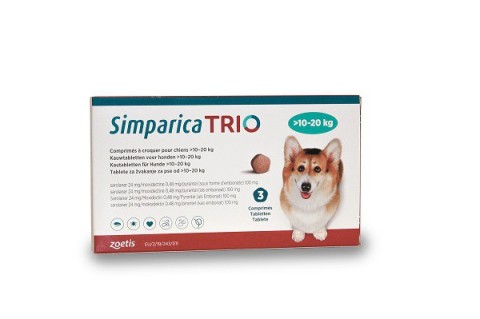 Simparica Trio 10-20 -1 tableta protiv spoljnih parazita pasa
